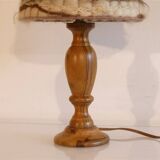Vintage olive wood lamp 1960