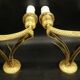 Pair of wall sconces in Restoration style, early 19th century - gilded bronze signed MENE.