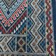 Tapis margoum couloir bleu fait main en pure laine
