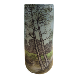 Glass vase signed Joma