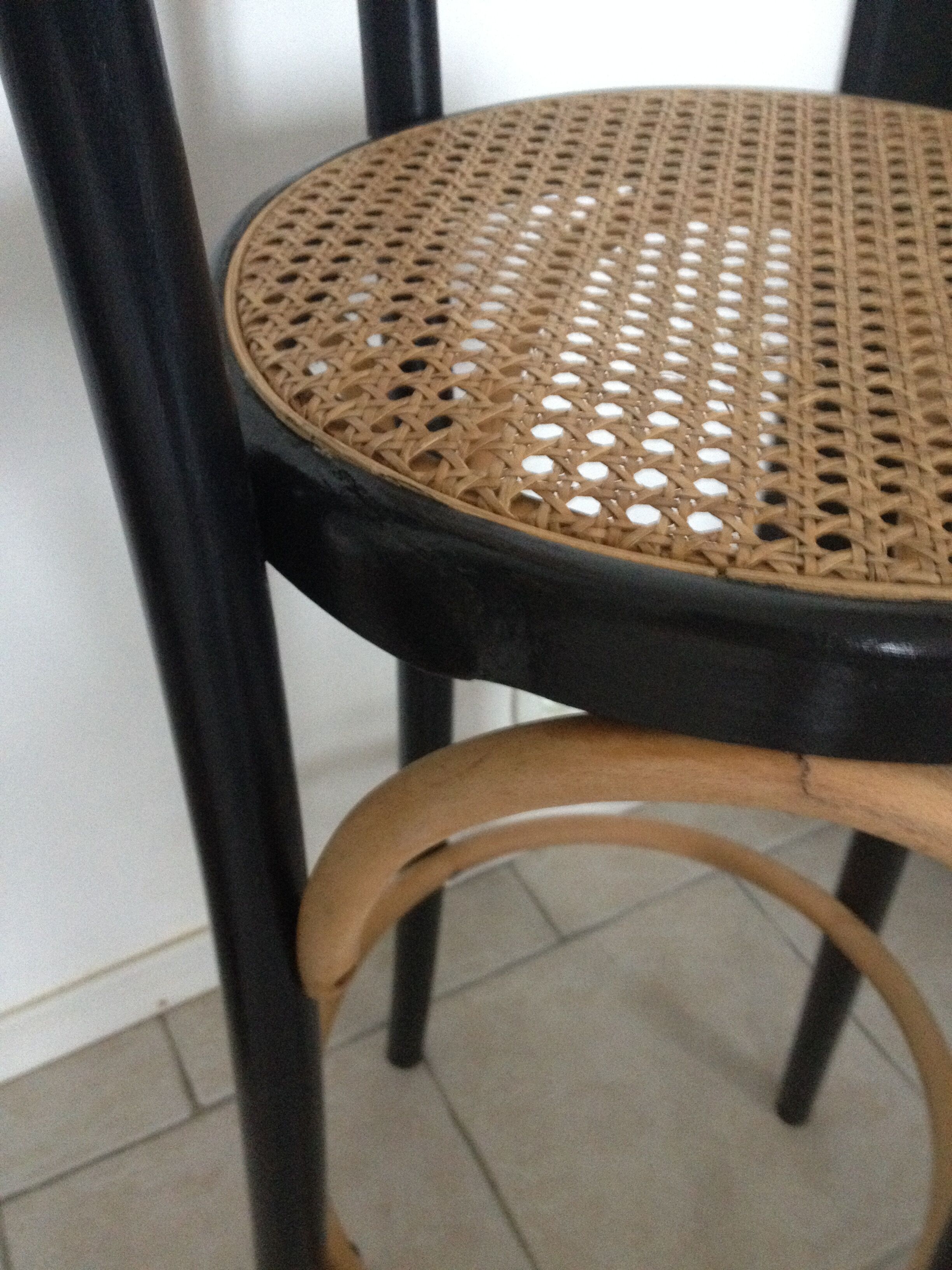 Wooden and canning bar stool