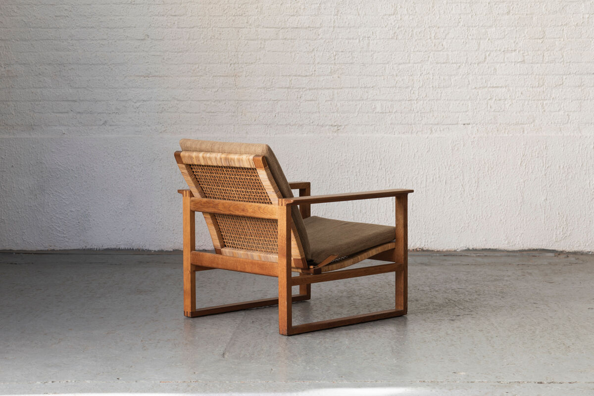 Set of 2 lounge chairs and one footrest by Borge Mogensen for Fredericia Denmark 1960’s