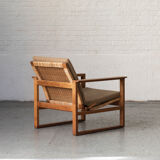 Set of 2 lounge chairs and one footrest by Borge Mogensen for Fredericia Denmark 1960’s