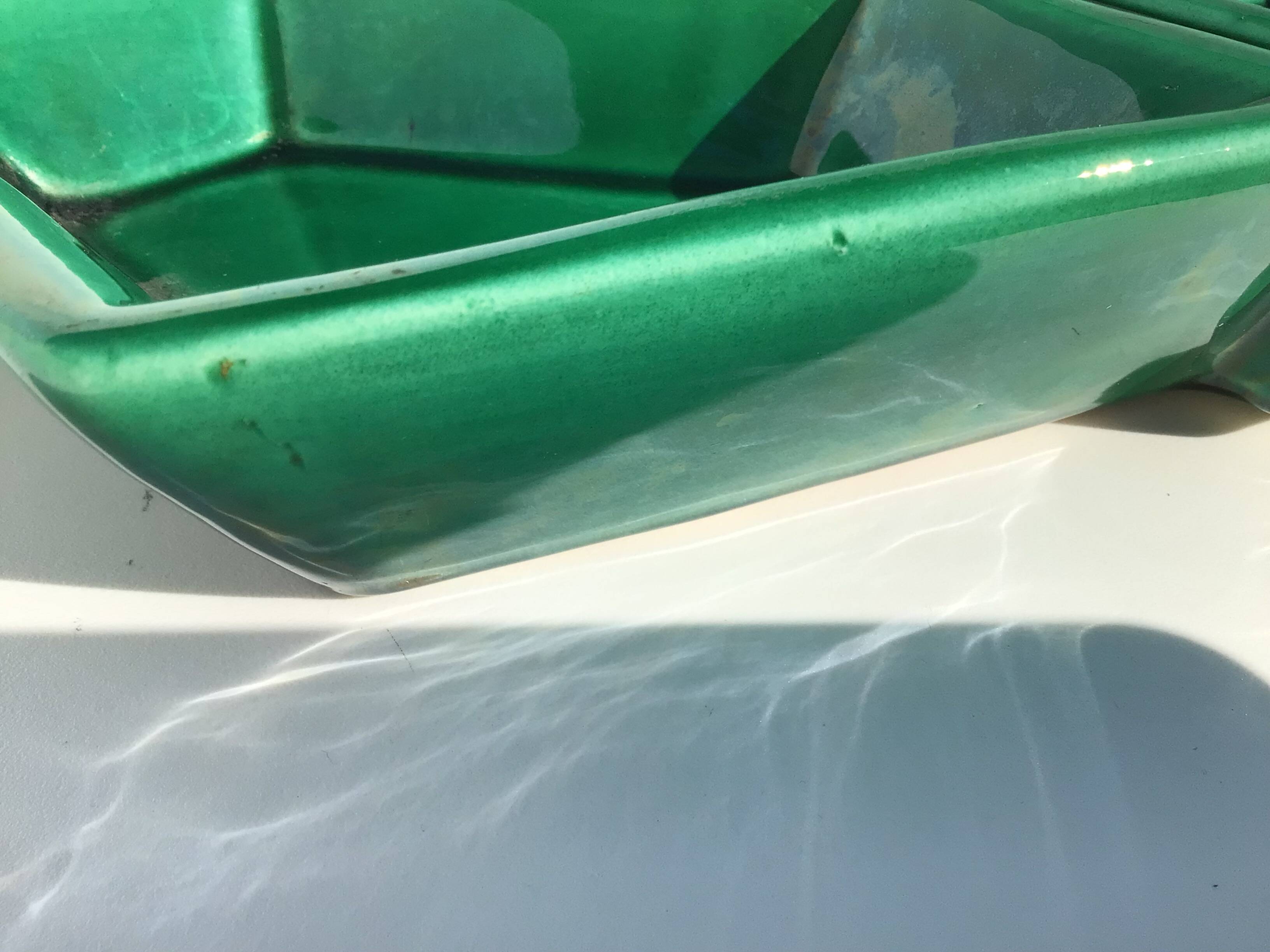 60s earthenware diamond-shaped compartmentalized dish