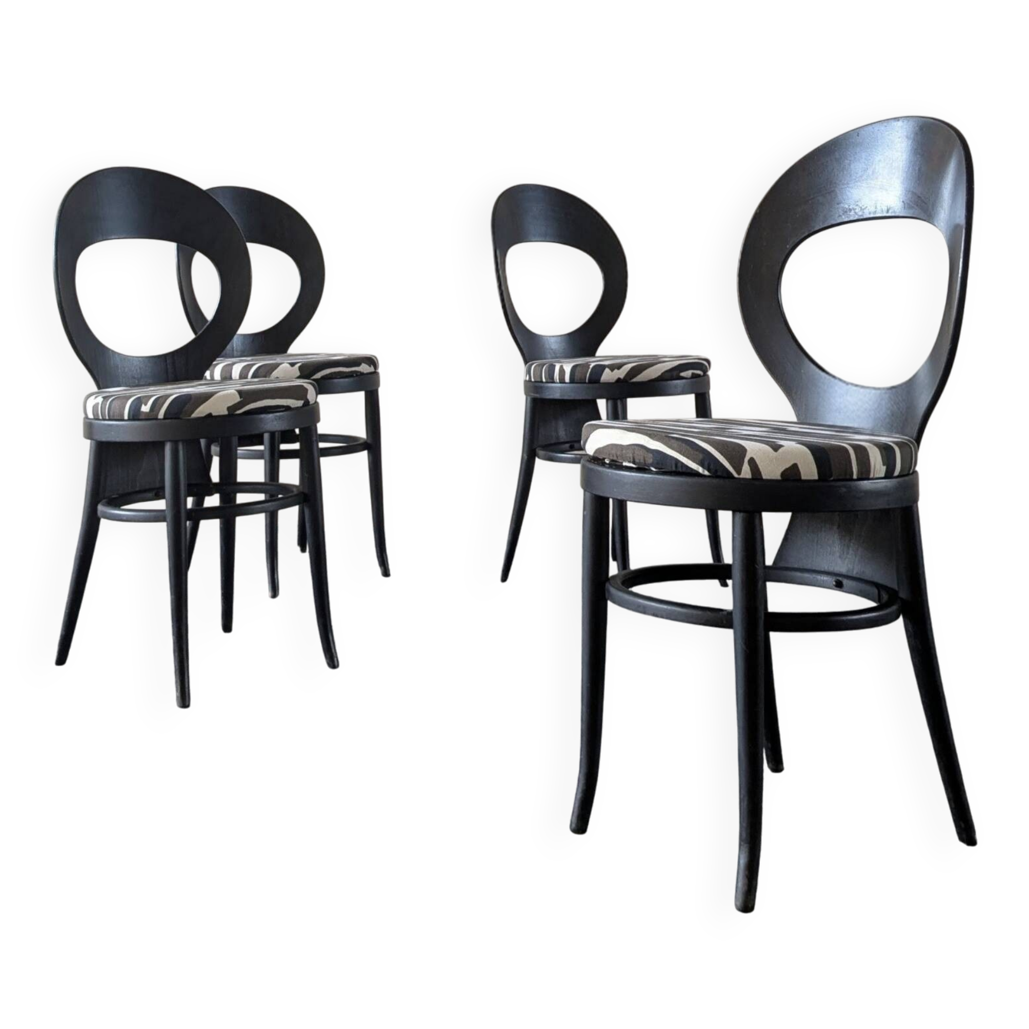 4 chaises Baumann modèle Mouette
