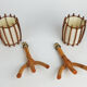 Paire d'appliques vintage en rotin