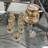 Alcohol service carafe liquor glasses Verrerie de Monaco