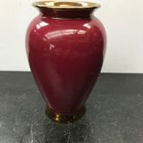 Vase céramique rouge avec liseret doré md Grrmany vintage