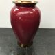 Former red ceramic vase - md Grrmany vintage golden liseret