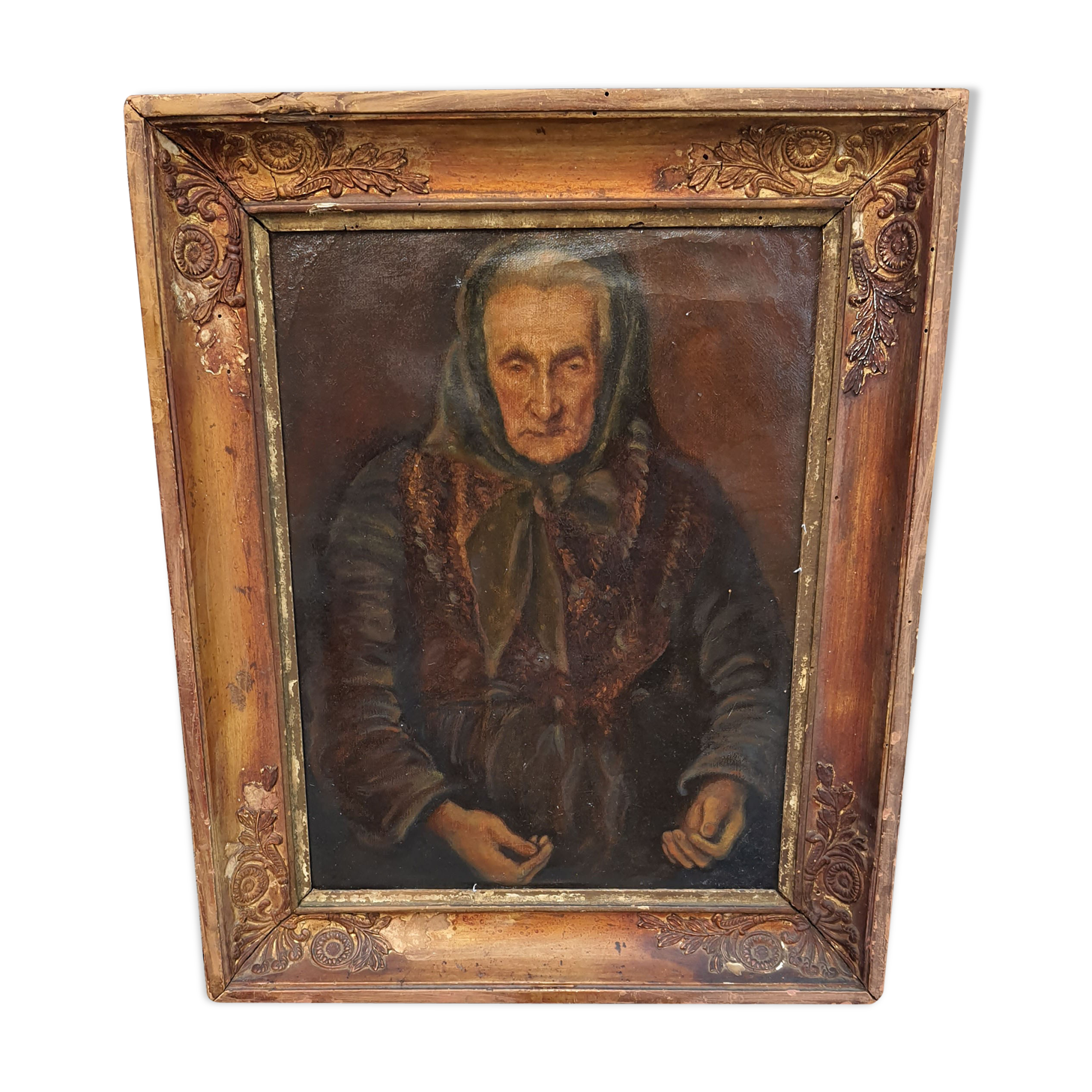 Portrait old provencal woman - late 18th