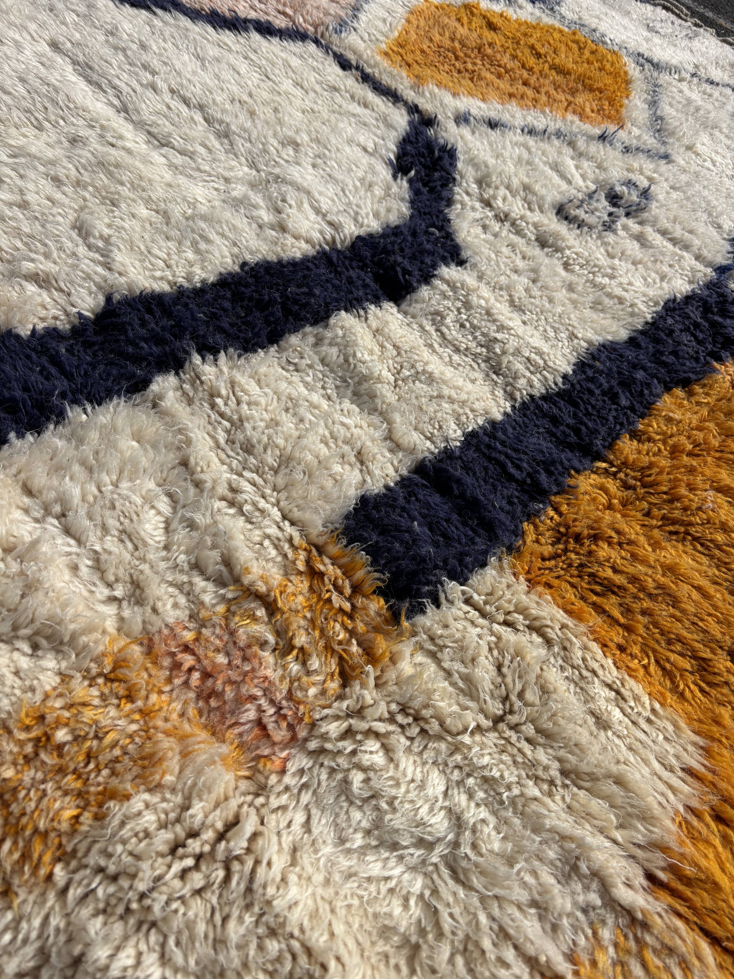 Tapis berbère Beni Ouarain M'rirt artisanal, Maroc