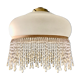 Pink half-shell suspension with pearl fringe