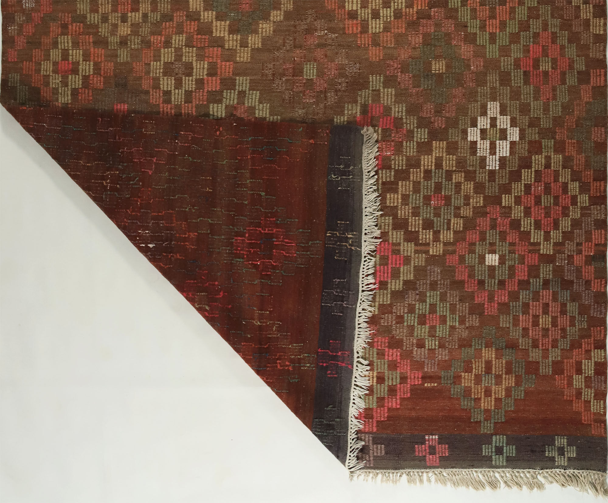 Anatolian handmade kilim rug 267 cm x 186 cm