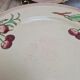 Set of 6 flat plates Boch La Louvière Belgium model 2460 with polychrome cherry decoration.