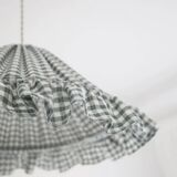 Emilia "small green squares" conical textile suspension with flounce