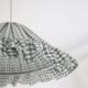 Emilia "small green squares" conical textile suspension with flounce