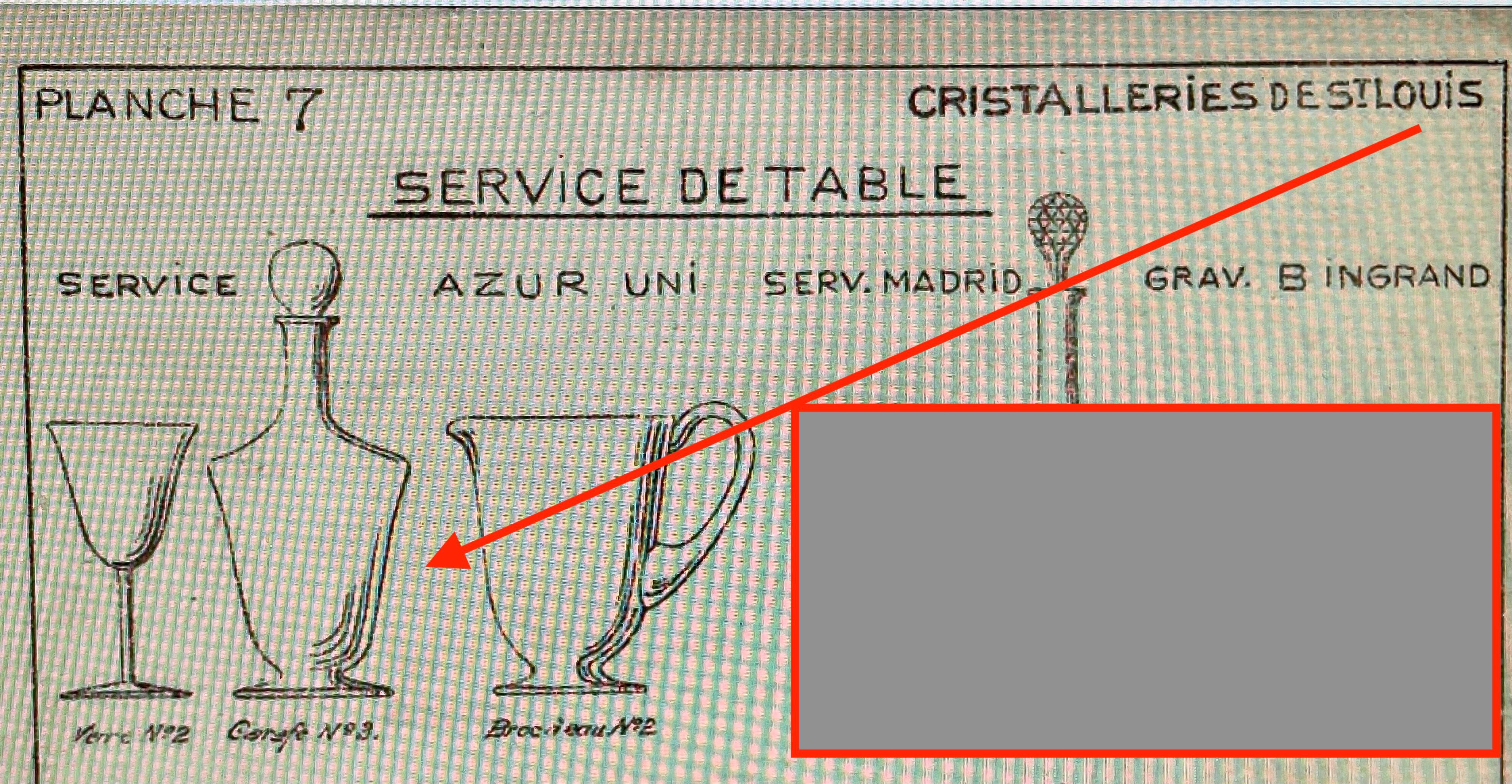 Saint Louis service Azur plain stamped decanter