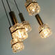 1960s mid century PENDANT LIGHT 5-light cascading lamp faceted glass and chrome