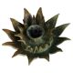 Wall lamp or decorative wall sculpture in ceramic in the shape of a sun, mid-20th century, 1960.