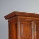 Antique baroque wardrobe in walnut and fabric, Piedmont, Italy, 18th century