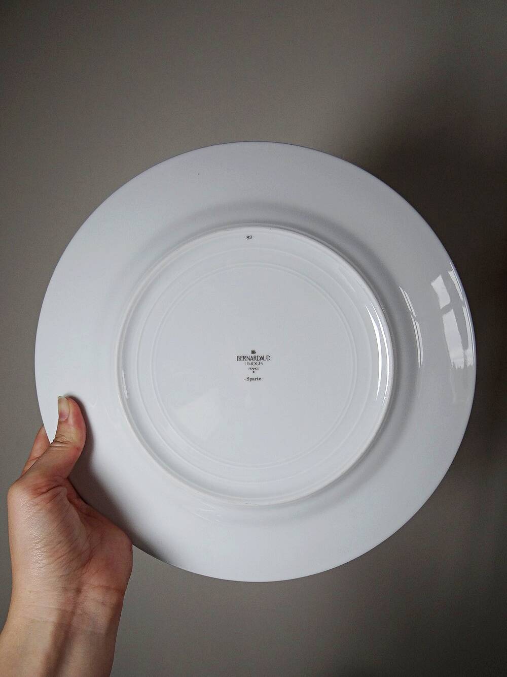 3 flat plates in porcelain Bernardaud Limoges model Sparte vintage