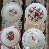 16 mismatched antique deep plates