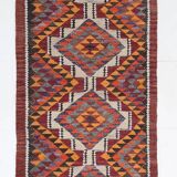 Colorful Multicolor Tribal Kilim Runner Rug, 82x295Cm