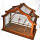 Large vintage wooden birdcage with metal mesh - Handmade 1960s