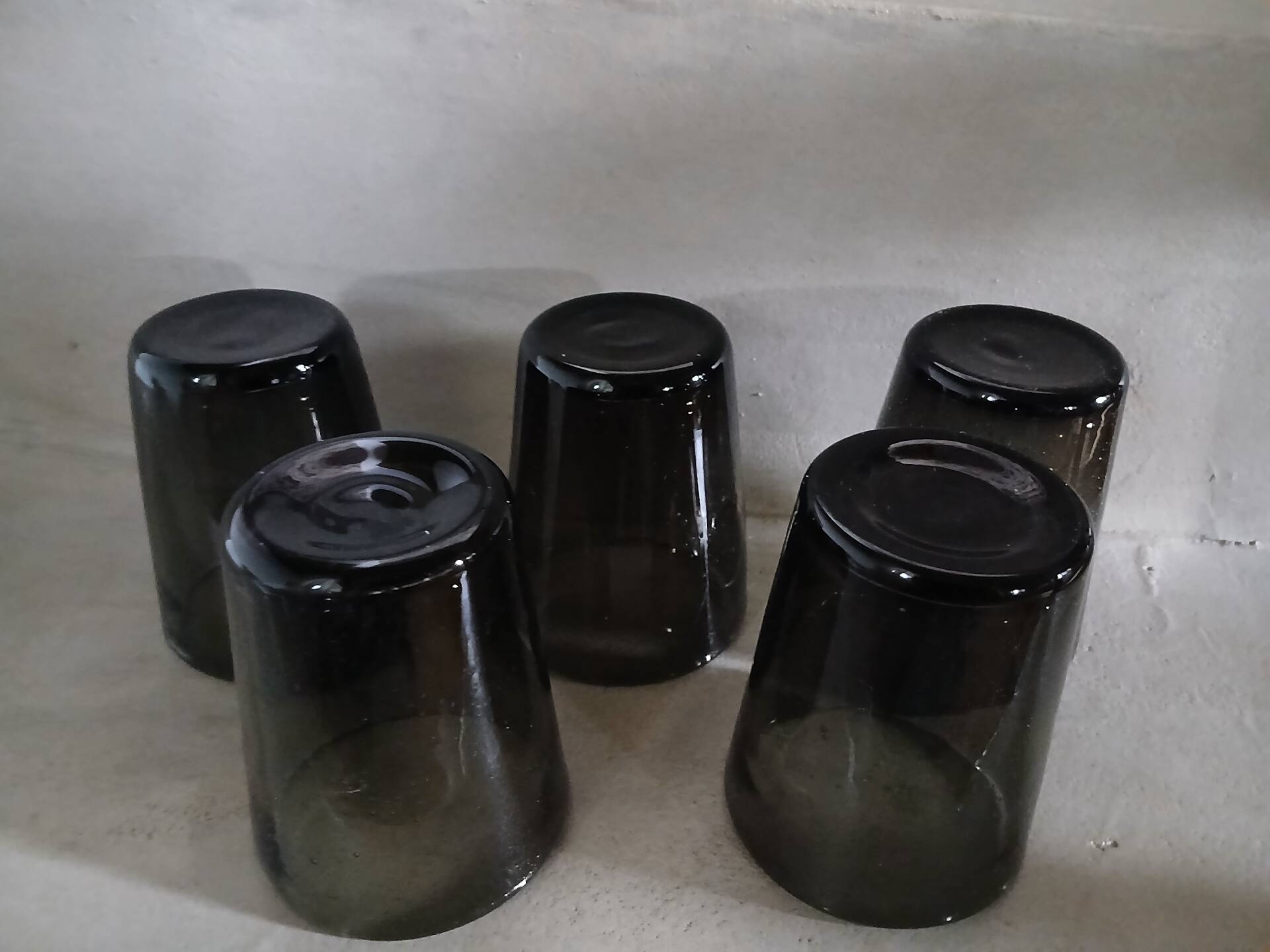 5 bubble glass water glasses