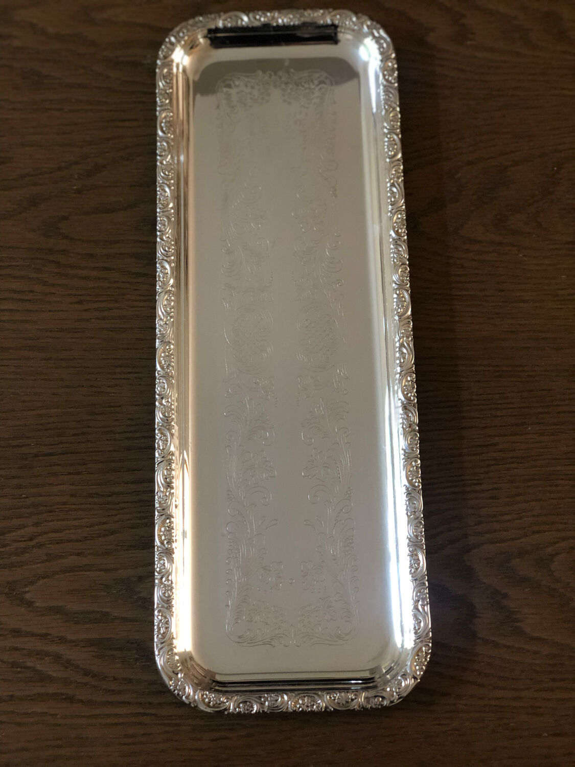 Silver metal cake dish