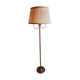 Brass lamppost with pleated lampshades