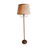 Brass lamppost with pleated lampshades