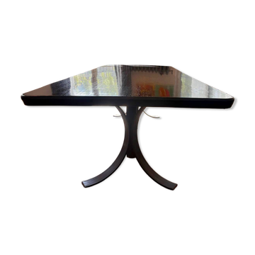 Large dining table in BS Style made of black oak and iron.