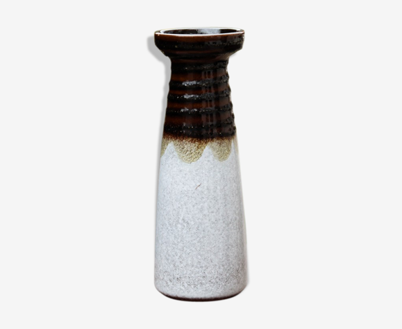 Vase années 70 en grés bicolore