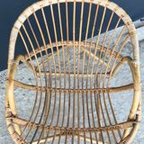 Rattan shell armchair