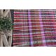 Vintage Turkish Hand-Knotted Wool Cotton Purple Kilim Runner Rug 125x322