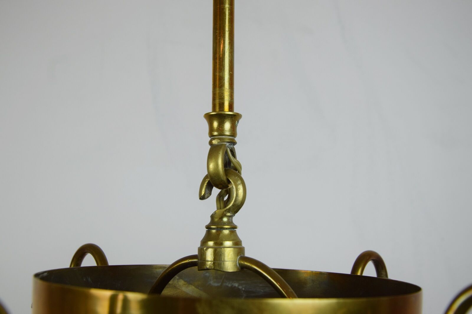 Brass suspension and art deco glass