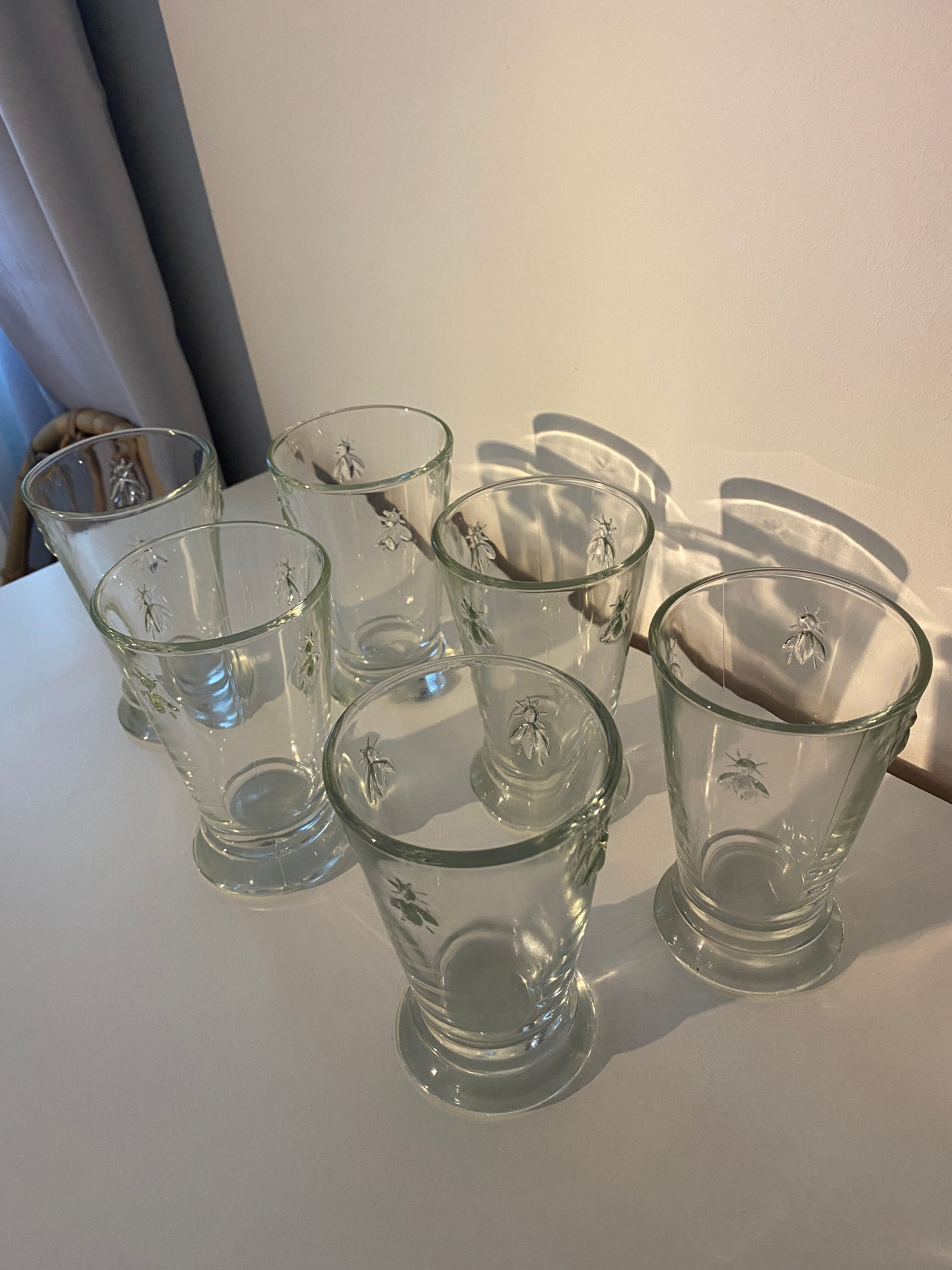Set 6 verres à eau abeille Paris musée