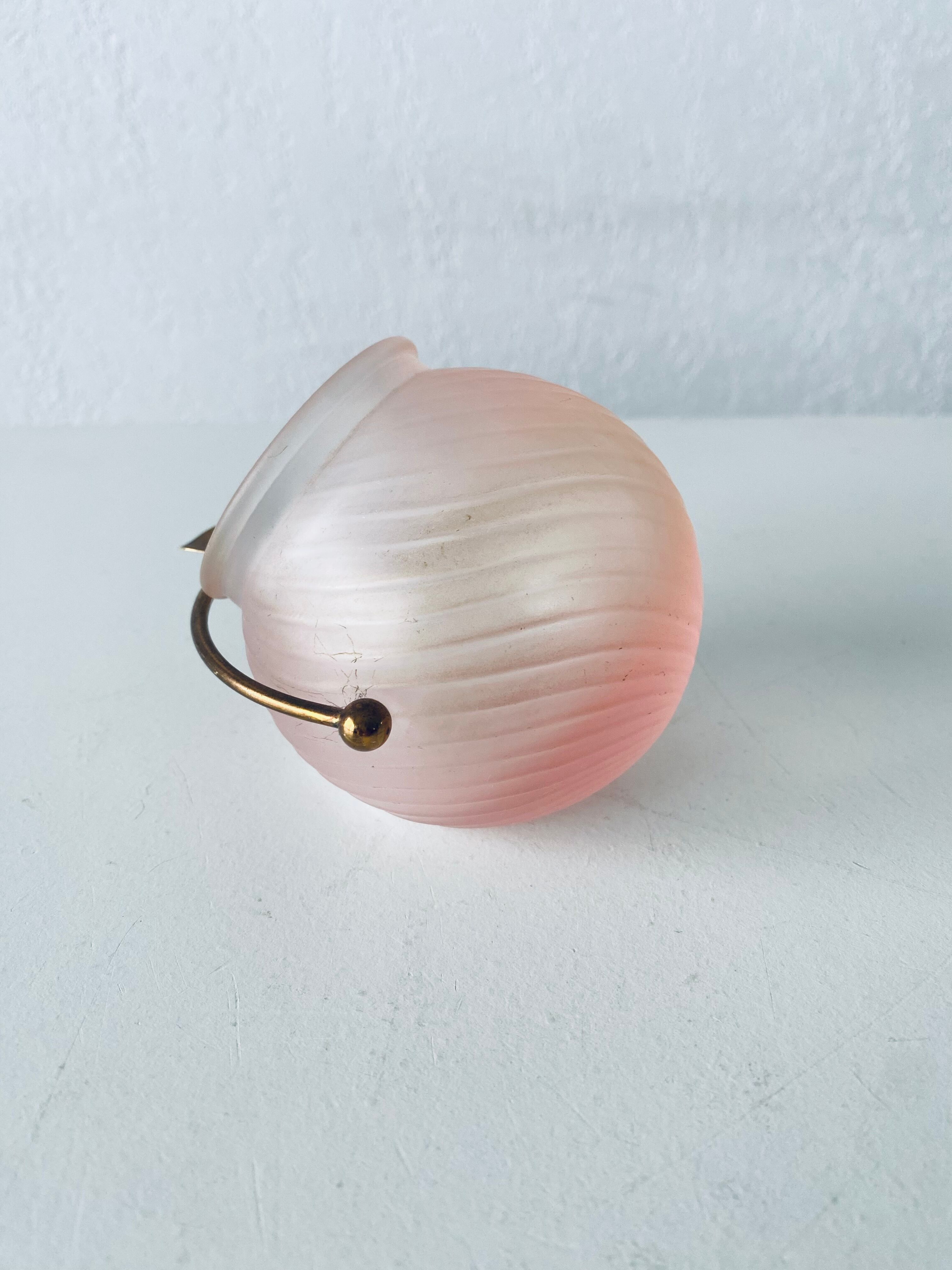 Glass and brass ball ashtray