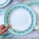 6 assiettes creuses st amand céranord modèle picardie en faïence blanche verte dorée