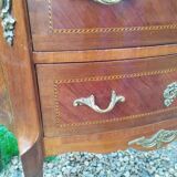 Commode ancienne marqueterie style louis xvi plateau marbre