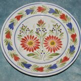 Quimper HB plate decorated with flowers