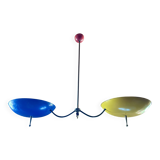 Chandelier, Italian suspension, entirely in brass, from the 50s