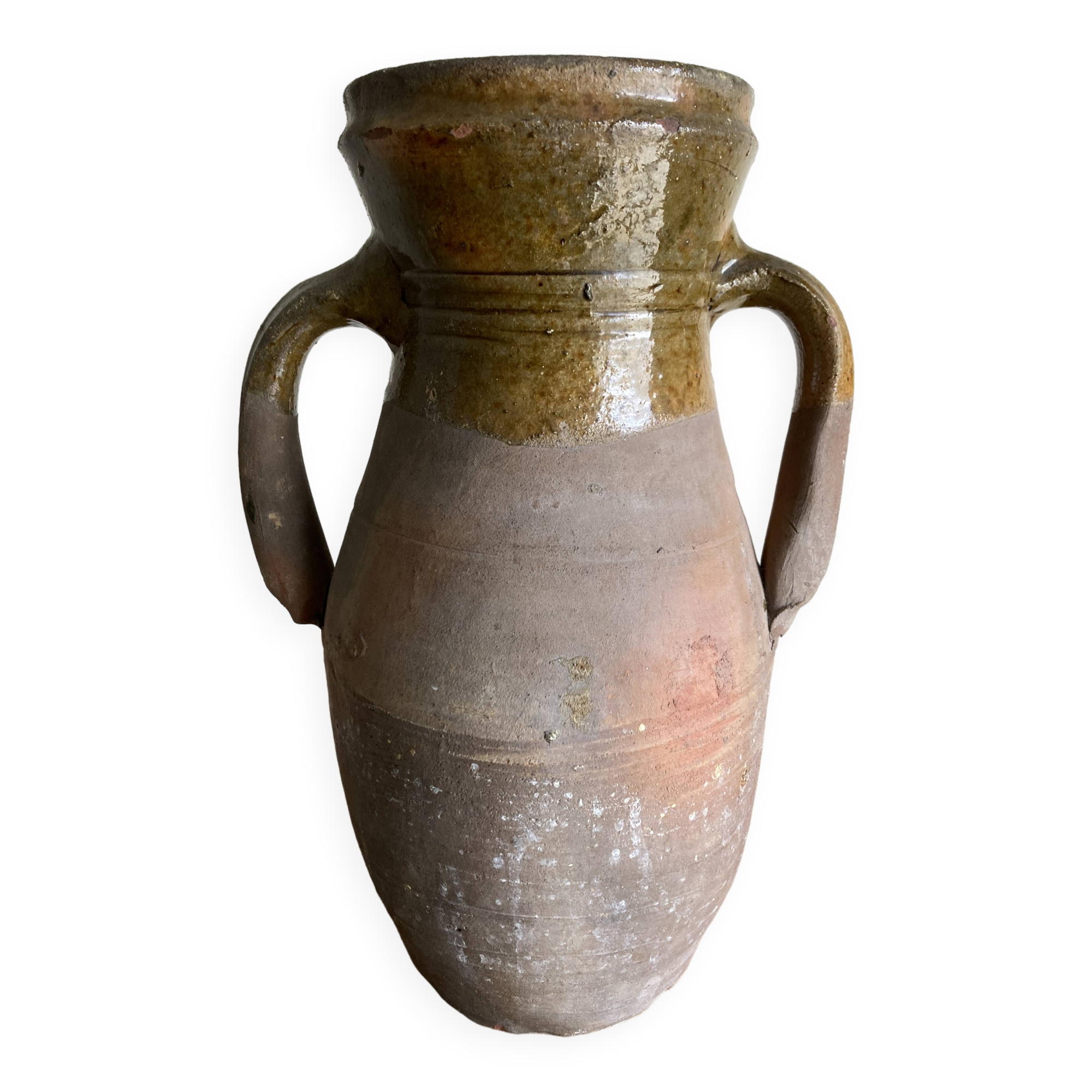 XL vase jar amphora in glazed terracotta