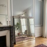 Large industrial-style mirror with glazing bars.