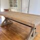 Antique solid oak farmhouse table with star legs - length 200 cm