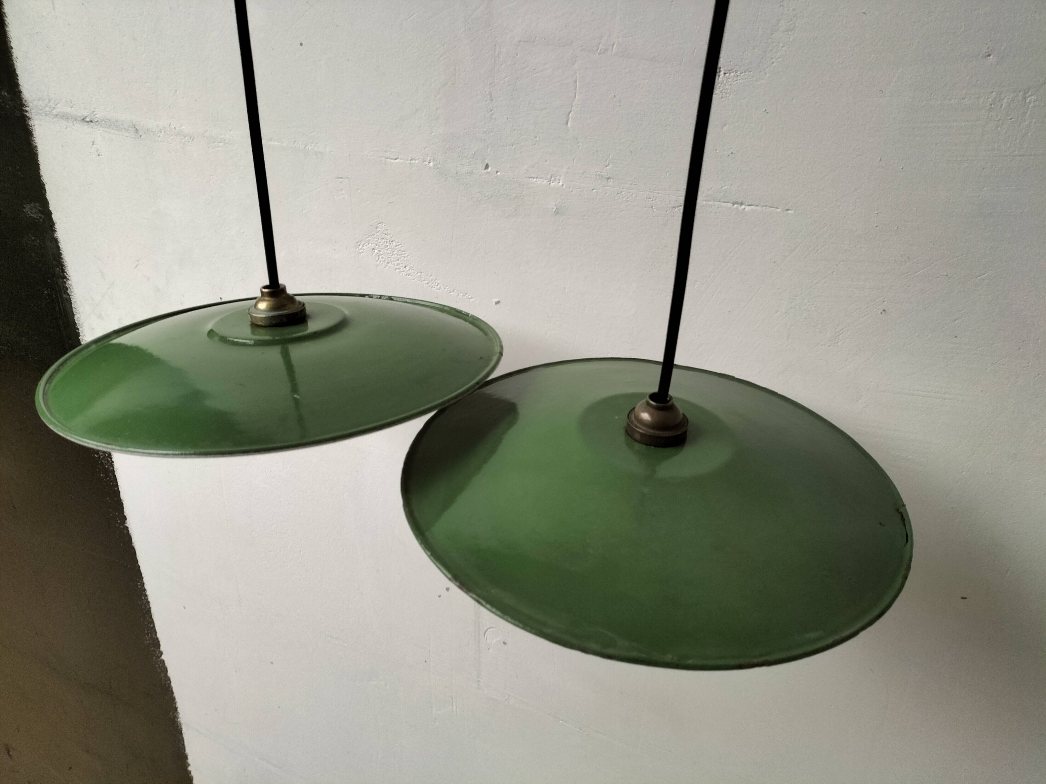 Pair of old pendant lights