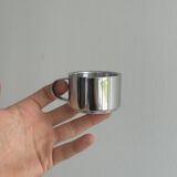 2 tasses à expresso inox avec plateau et cuillère