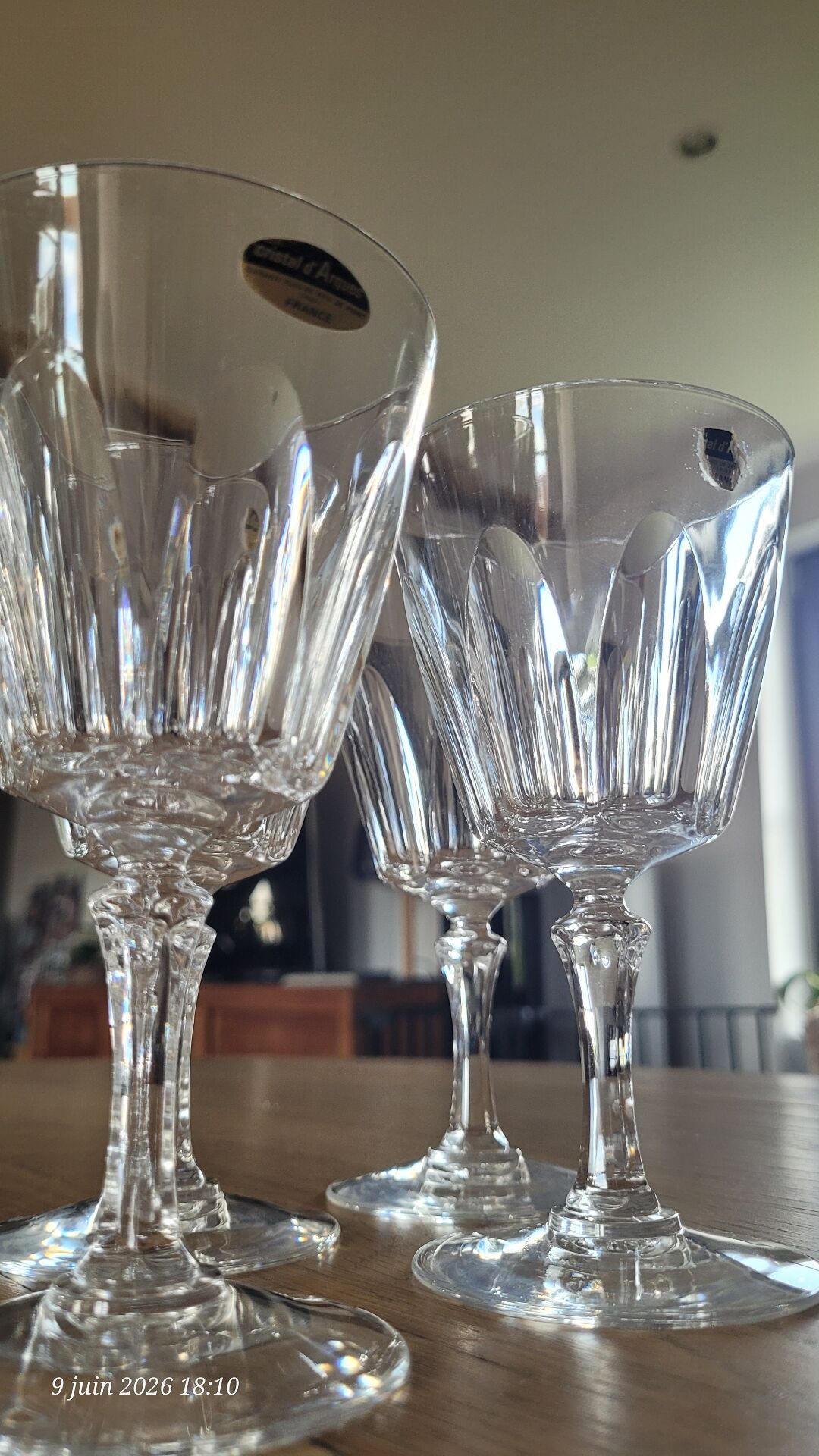 8 crystal stem glasses from Arcques