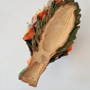 Applied bouquet of flowers in slipware Art Nouveau